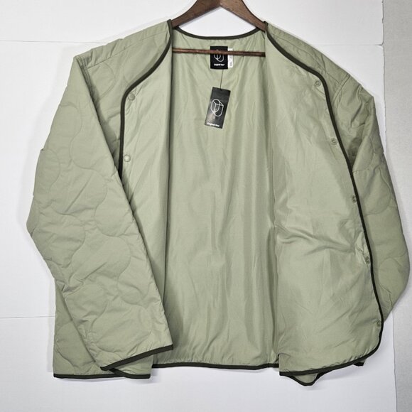 Original Use Men's Quilted Mid Weight Jacket Olive Green Size XXL Snap Button Up - Picture 4 of 11